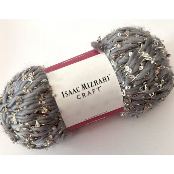 Isaac Mizrahi Carnegie Hill Craft Yarn AUDUBON Gray Gold Metallic Brushed - Picture 1 of 9